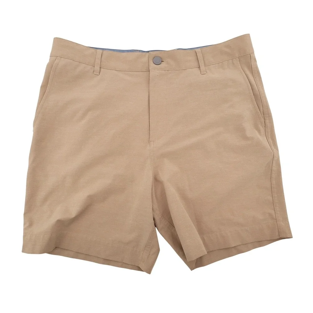 Faherty All Day Hybrid Shorts Khaki  Mens 33